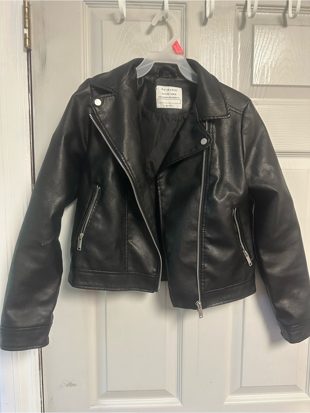 Primark Kids Black Faux Leather Moto Jacket